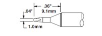 Metcal Smartheat Soldering Cartridge - Chisel Tip - 0.36 in Tip Length - 0.04 in Tip Width - STTC-125