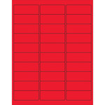 image of Tape Logic LL173RD Rectangle Laser Labels - 1 in x 2 5/8 in - Permanent Acrylic - Fluorescent Red - 14688