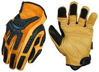 image of Mechanix Wear CG50 Black 8 Leather Mechanic's Gloves - Thermoplastic Elastomer Knuckles & Fingers Coating - CG50-75-008