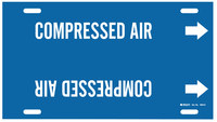image of Brady 4034-G Strap-On Pipe Marker, 8 in to 9 7/8 in - Air & Duct - Plastic - White on Blue - B-915 - 40403