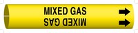 image of Brady 4245-H Strap-On Pipe Marker, 10 in to 15 in - Gas - Plastic - Black on Yellow - B-915 - 59466