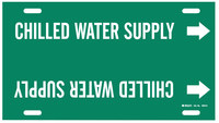 image of Brady 4024-H Strap-On Pipe Marker, 10 in to 15 in - Water - Plastic - White on Green - B-915 - 41885