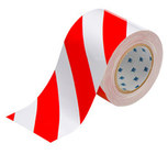 image of Brady Toughstripe Red / White Floor Marking Tape - 4 in Width x 100 ft Length - 16156