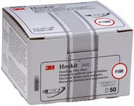 image of 3M Hookit 260L Coated Aluminum Oxide White Hook & Loop Disc - Film Backing - P1000 Grit - Super Fine - 5 in Diameter - 00953