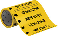image of Brady 41525 Self-Adhesive Pipe Marker - Vinyl - Black on Yellow - B-946