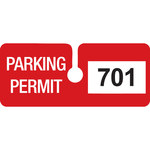 image of Brady Red Vinyl Pre-Printed Vehicle Hang Tag - 4 3/4 in Width - 2 in Height - 96295 Numbered range for this particular product is 701 to 800.