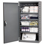 image of Akro-Mils Akrodrawers ACS4C82 Secure Mini-Cabinet - Steel - Charcoal Gray - 19 1/4 in x 13 1/4 in x 38 in - ACS4C82 YELLOW
