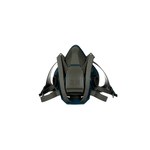 image of 3M 6500 Series Rugged Comfort Quick Latch 6501QL Gray/Teal Small Nylon/Silicone Half Mask Facepiece Respirator - 051131-49488