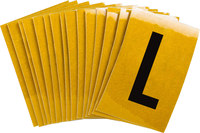 image of Bradylite 5920-L Letter Label - Black on Yellow - 1 in x 1 1/2 in - B-997 - 59221