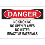 image of Brady B-555 Aluminum Rectangle White No Smoking Sign - 14 in Width x 10 in Height - 43504