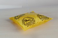 image of Meltblown Technologies Osmo Mega Thirsty Pad Yellow w/Black Caution Sign Polypropylene/Cellulose/SAP 80 gal Absorbent Pad - 14 in Width - 14.4 in Length - MELTBLOWN M001-U-MTP-P