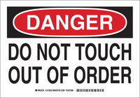 image of Brady B-555 Aluminum Rectangle White Equipment Safety Sign - 14 in Width x 10 in Height - 127833
