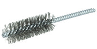 image of Weiler Stainless Steel Double Spiral Tube Brush - Unthreaded Stem Attachment - 0.88 in Width x 5.5 in Length - 7/8 in Diameter - 0.006 in Bristle Diameter - 21122