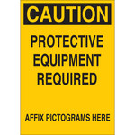 image of Brady B-120 Fiberglass Reinforced Polyester Rectangle Yellow Confined Space Sign - 10 in Width x 14 in Height - 65916