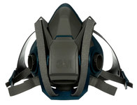 image of 3M 6500 Series Rugged Comfort Quick Latch 6502QL Gray/Teal Medium Nylon/Silicone Half Mask Facepiece Respirator - 051131-49490