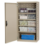 image of Akro-Mils Akrodrawers ACS4P82 Secure Mini-Cabinet - Steel - Putty - 19 1/4 in x 13 1/4 in x 38 in - ACS4P82 CLEAR