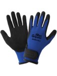 image of Global Glove Vise Gripster 303RV Black/Blue Large Cotton/Polyester Work Gloves - Rubber Palm Only Coating - 303RV/9