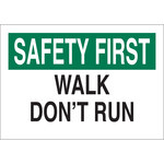 image of Brady B-302 Polyester Rectangle White Fall Prevention Sign - 14 in Width x 10 in Height - Laminated - 85136