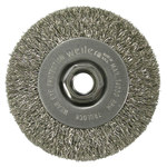 image of Weiler 13081 Wheel Brush - 4 in Dia - Crimped Steel Bristle