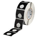 image of Brady THTEP-170-593-.5BK Die-Cut Printer Label Roll - 2.4 in x 2.4 in - Polyester - Black - B-593 - 57755