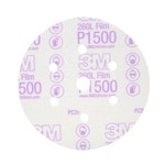 image of 3M Hookit 1050 Coated Aluminum Oxide White Hook & Loop Disc - Film Backing - P1500 Grit - Ultra Fine - 6 in Diameter - 01050