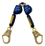 image of 3M DBI-SALA Nano-Lok Quick Connect Twin-Leg Self-Retracting Lifeline 3101627 - 9 ft Length - Steel Rebar Hook
