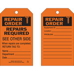 image of Brady 86624 Black on Orange Polyester Maintenance Tag - 4 in Width - 7 in Height - B-851