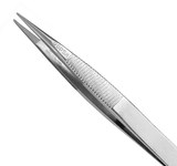 Excelta Three Star Utility Tweezers - Stainless Steel Straight Medium Point Tip - 0.02 in Tip Width - 4 3/4 in Length - 0.01 in Thick - 00D-SA