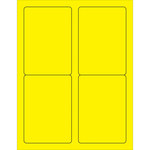image of Tape Logic LL176YE Rectangle Laser Labels - 5 in x 3 1/2 in - Permanent Acrylic - Fluorescent Yellow - 14708