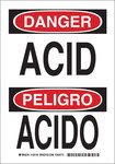 image of Brady B-555 Aluminum Rectangle White Chemical Warning Sign - 7 in Width x 10 in Height - Language English / Spanish - 125133