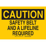 image of Brady B-401 Polystyrene Rectangle Yellow Confined Space Sign - 14 in Width x 10 in Height - 22421
