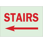 image of Brady Bradyglo B-347 Polyester / Polystyrene Rectangle Green Safety Awareness Sign - 10 in Width x 7 in Height - Glow in the Dark - 85601