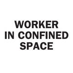 image of Brady B-120 Fiberglass Reinforced Polyester Rectangle White Confined Space Sign - 14 in Width x 10 in Height - 65910