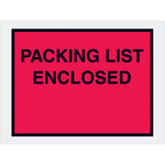 image of Red Packing List Enclosed Full Face Envelopes - 6 in x 4.5 in - 2 Mil Poly Thick - 8203