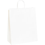 image of White Shopping Bags - 13 in x 6 in x 15.75 in - SHP-3932