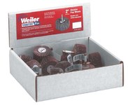 image of Weiler Aluminum Oxide Flap Wheel Set - Fine, Medium Grade(s) Included - 1 in Diameter Included - 36500