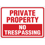 image of Brady B-401 High Impact Polystyrene Rectangle White No Trespassing Sign - 14 in Width x 10 in Height - 103852