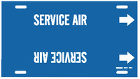 image of Brady 4361-H Strap-On Pipe Marker, 10 in to 15 in - Air & Duct - Plastic - White on Blue - B-915 - 67901