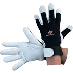 image of Impacto 413-30 Black/White Large Leather/Nylon/Spandex/Visco-Elastic Polymer Work Glove - 41330110040