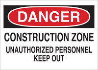image of Brady B-401 Polystyrene Rectangle White Road Construction Sign - 10 in Width x 7 in Height - 122559