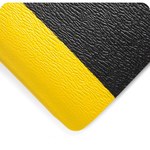 image of Wearwell Deluxe Soft Step Anti-Fatigue Mat 444.58x3x5BYL - 3 ft x 5 ft, Vinyl Sponge - Pebbled - Black/Yellow - 09837