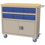 image of Akro-Mils MA3618PLD1 Louvered Shelf Cart - 800 lbs Capacity - Putty - Steel