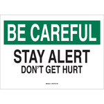 image of Brady B-302 Polyester Rectangle White Safety Awareness Sign - 14 in Width x 10 in Height - Laminated - 88811