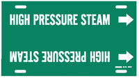 image of Brady 4331-F Strap-On Pipe Marker, 6 in to 7 7/8 in - Steam - Plastic - White on Green - B-915 - 67377