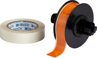 image of Brady ToughStripe B30C-1125-483OR-KT Printable Floor Marking Tape with Overlaminate - 1.125 in x 100 ft - Polyester - Gloss Orange - B-483, B-634 - 93657
