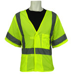 image of Global Glove Frogwear High-Visibility Vest GLO-11V/LG/XL - Size Large/XL - Fluorescent Lime/Fluorescent Yellow/Silver - GLO-11V L/XL