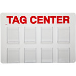 image of Brady Red/White OSHA Tag Station - 8 Pockets - 23 1/2 in Width - 15 3/4 in Height - 754476-49265