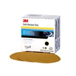 image of 3M Hookit Coated Aluminum Oxide Yellow Hook & Loop Disc - Paper Backing - A Weight - P500 Grit - Extra Fine - 3 in Diameter - 00912