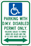 image of Brady B-555 Aluminum Rectangle White Disabled Parking & Building Access Sign - 12 in Width x 18 in Height - 127473