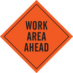 image of Brady Mesh Diamond Orange Road Construction Sign - 48 in Width x 48 in Height - 57037